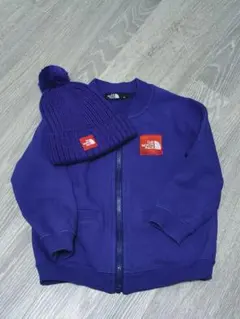 キッズ　ノースフェイス　スウェットブルゾン　ニットキャップ　セット　サイズ90