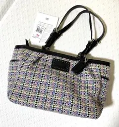 COACH コーチ マルチカラーツイードバッグ F17699