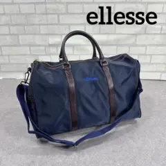 ellesse エレッセ ボストン型 2way バッグ ナイロン × レザー