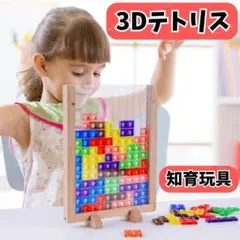 【知育おもちゃ】3Dテトリス 木製 積み木パズル カラフルブロック 幼児 小学生