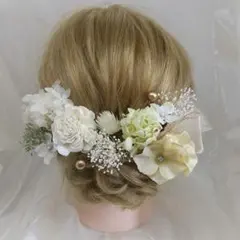 【即購入OK】振袖にも！成人式 髪飾りセット ドレス 前撮り グリーン