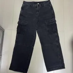 H&M エイチアンドエム　ブラックカーゴデニム パンツ