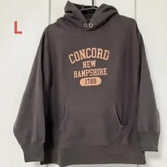 カジュアルロゴパーカー　レディースL ブラウン