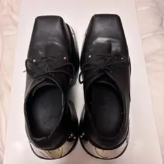 GRANCY ブランド　ブラック レースアップシューズ ミラー仕上げ