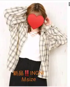 sale❣️新品❣️INGNI チェック柄開襟ボリュームシャツ
