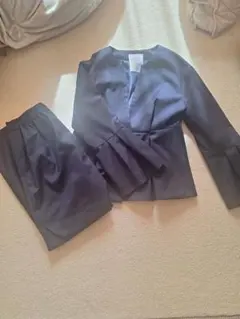 GIRL ネイビー フレアスリーブ セットアップ