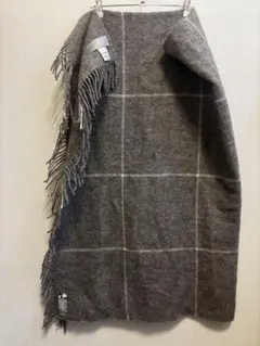 美品 Silkeborg Uldspinderi　ウール　ブランケット　グレー