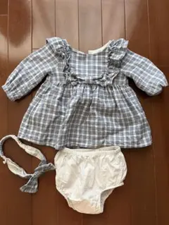 GAPチェック柄フリルワンピース 60-70cm 赤ちゃん