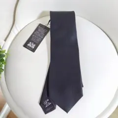 【新品】HILTON 無地ネクタイ ブラック 英国生地 日本製 タグ付