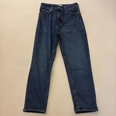 H&M ダークブルー ストレートレッグデニム US 6