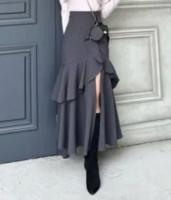 【新品】rienda フリルスリットハイウエストスコートショートパンツ