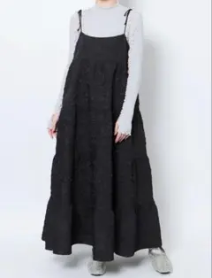 merryjenny rumpleティアードキャミワンピース ブラック