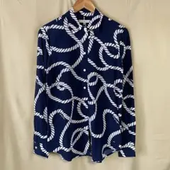 【新品】TOMMY HILFIGER ロープデザイン　ネイビー　長袖シャツ