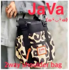 【美品】JaVaレオパード2WAYショルダーバッグ【大人気】コロンと可愛い巾着鞄