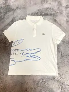 LACOSTE ラコステ ポロシャツ ホワイト ワニ柄