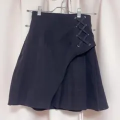 EATME ブラックミニスカート ラップスタイルのサムネイル