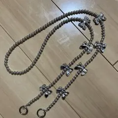 リボン装飾 スマホショルダーストラップ ネックストラップ