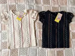 soft cheese Tシャツ 90 花柄白黒2点セットのサムネイル
