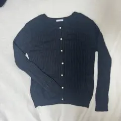 Honeys ハニーズ 黒 リブ編み カーディガン 長袖