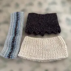 ニットネックウォーマー2点 イヤーウォーマー1点