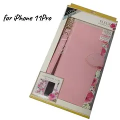 iPhone 11 Pro 手帳型ケース ピンク ボタニカル柄 花柄のサムネイル