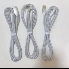 3本セット シルバー ライトニング 2m ケーブル 充電 lightning