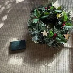 クリスマスリース ヒイラギ 星型飾り