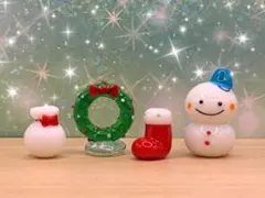 可愛い*°♡クリスマス４点セット☆ミニチュア ガラス細工☆ガラスクリスマス*˸ꕤ