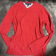 Tommy Hilfiger 赤 Vネックセーター　80s 希少のサムネイル