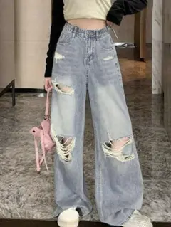 SHEIN ダメージ ジーンズ