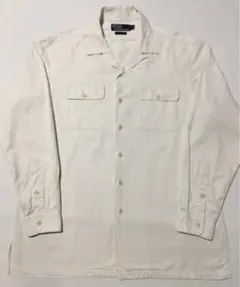 オープンカラーシャツ 長袖 ホワイト