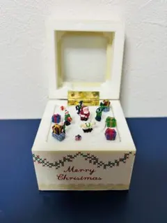 クルクル回るクリスマスの小さなオルゴール　稼働確認済み