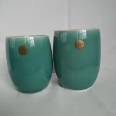 青緑色 夫婦湯呑みセット
