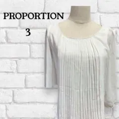 PROPORTION トップス 3 ホワイト ブラウス プリーツ レディース