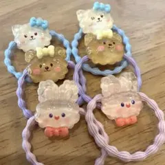 №4108 animal friendsレジンヘアゴム - メルカリ