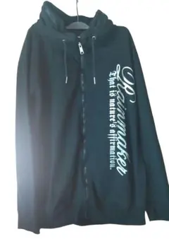 メンズ 4L箔押しロゴプリント アウター黒