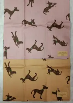 スタジオクリップ　ハンカチ　犬柄　色違い　2枚セット　メグホソキ　ランチクロスのサムネイル