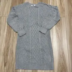 gap グレー ケーブル編み ニットワンピース