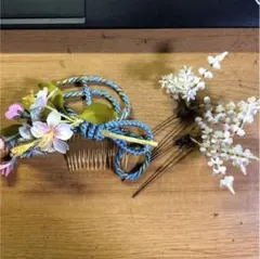 成人式に　和風髪飾り　３点セット