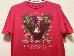 USA製イーグル星UFCW LOCAL バイカーバイク古着 Tシャツ2XL