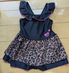 BABYDOLL　レオパード柄 フリル付き ワンピース水着 100cm