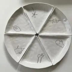 植物デザインの三角小皿6枚セット
