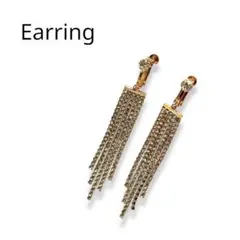 【美品】ロングネックレス　 揺れる 5連ラインストーンチェーン ピンク