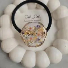 ハンドメイド ハート型 グリーン系 レジンヘアゴム - メルカリ