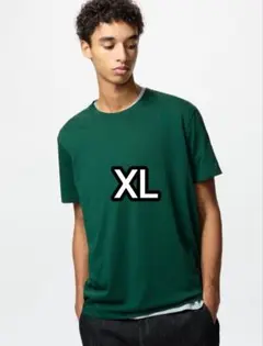 新品 ユニクロ Tシャツ 半袖 ドライカラー クルーネック グリーン 緑 XL