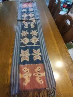 テーブルランナー エスニック柄 フリンジ付き