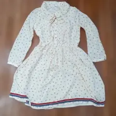 CINEMA CLUB 花柄ワンピース クリーム色 長袖