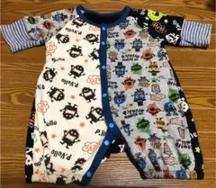 モンスター柄 裏起毛ロンパース 60〜70㎝