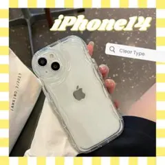 新品 iPhone 14 クリア ケース カバー 韓国 かわいい ウェーブ a