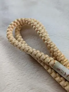【最終価格】淡いクリーム色の絹製帯締め　丸組